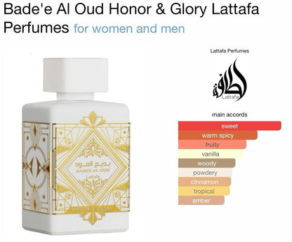 LATTAFA BADE’E AL OUD HONOR & GLORY FOR WOMEN & MEN DECANT