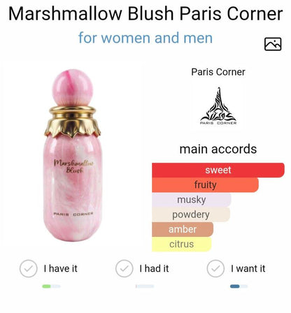 PARIS CORNER MARSHMALLOW BLUSH EAU DE PARFUM FOR WOMAN DECANT